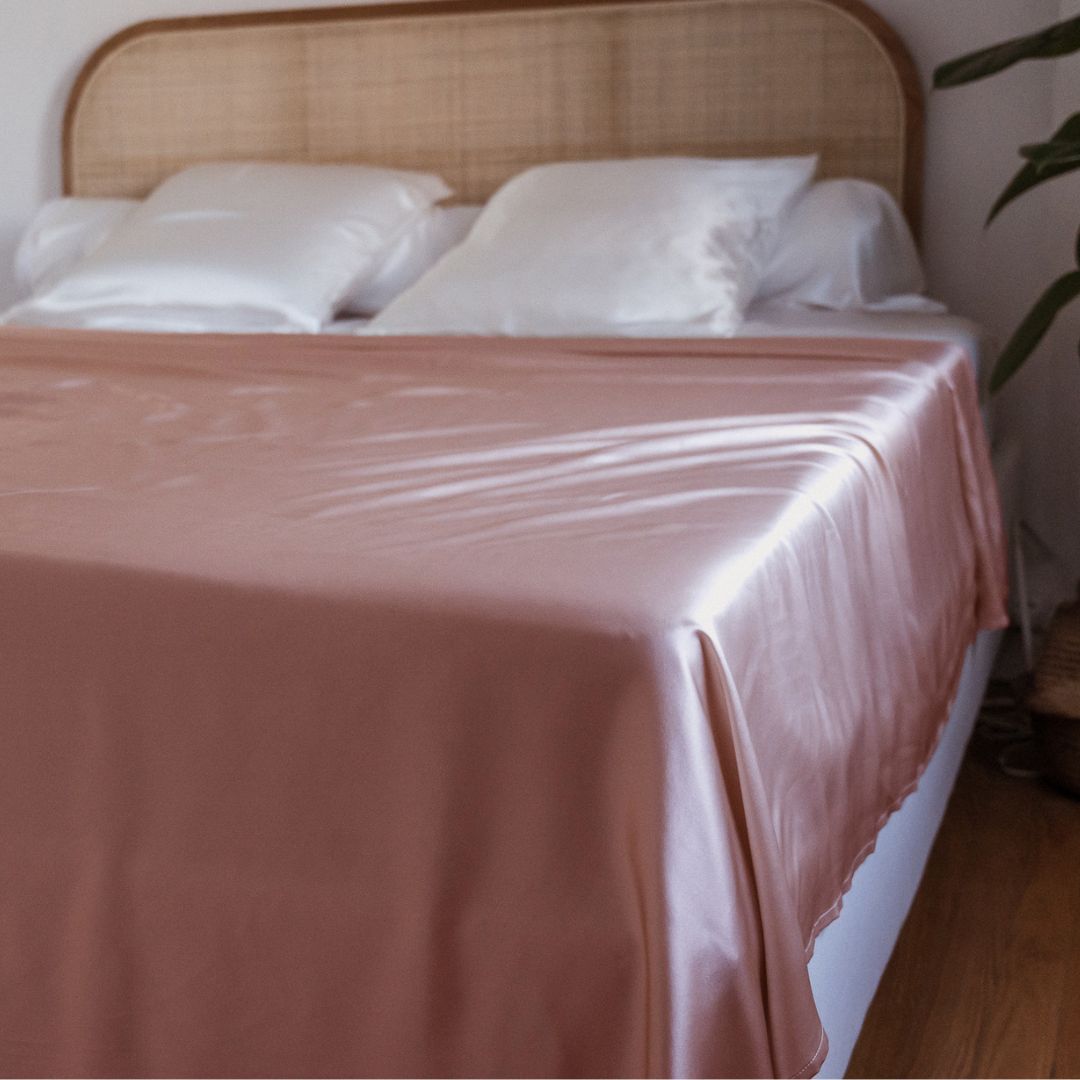 CELESTIA – Drap plat en soie de mûrier 100% pure – Luxe, douceur & confort de sommeil