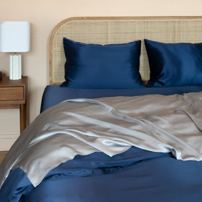 CELESTIA – Drap plat en soie de mûrier 100% pure – Luxe, douceur & confort de sommeil