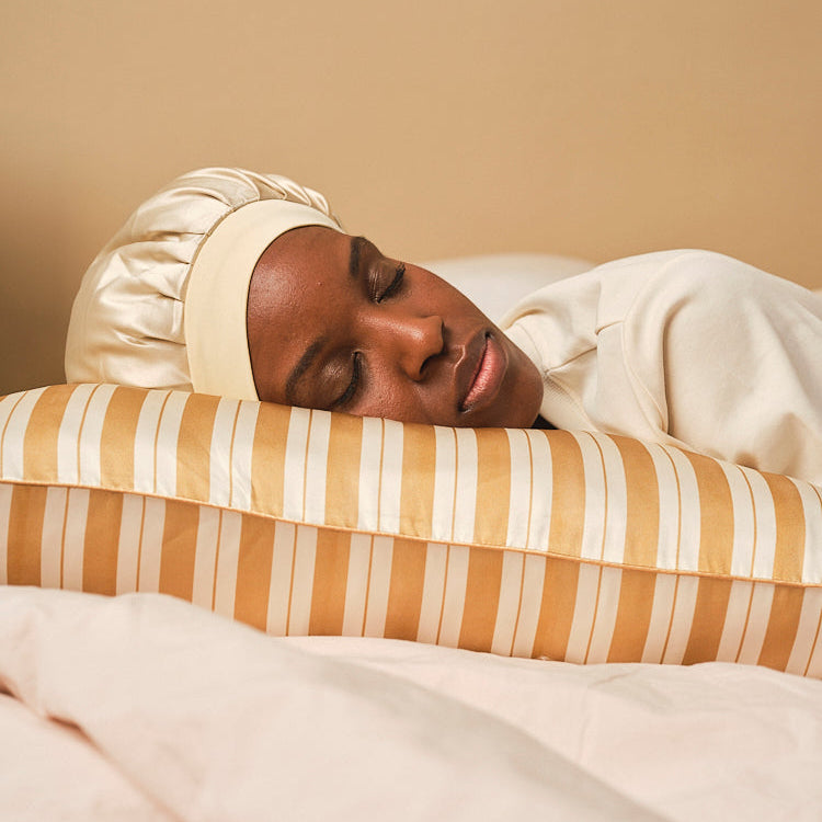 LYRA – Bonnet de nuit en soie de mûrier 100% pure – Cheveux protégés & sommeil confort
