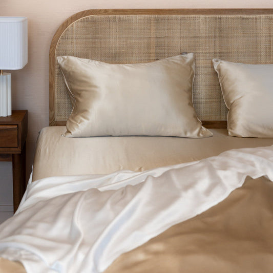 OPHELIA – Drap housse en soie de mûrier 100% pure – Luxe, confort & peau protégée