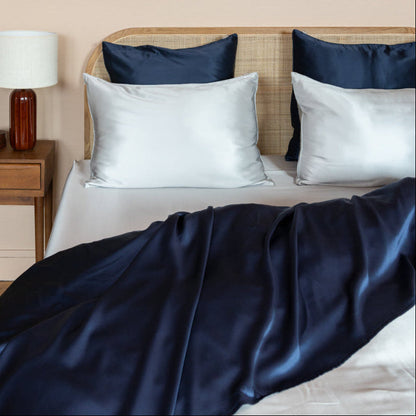 CELESTIA – Drap plat en soie de mûrier 100% pure – Luxe, douceur & confort de sommeil