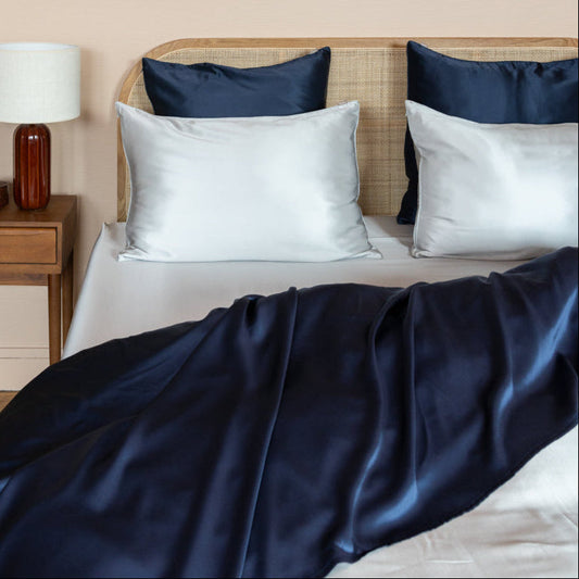 CELESTIA – Drap plat en soie de mûrier 100% pure – Luxe, douceur & confort de sommeil